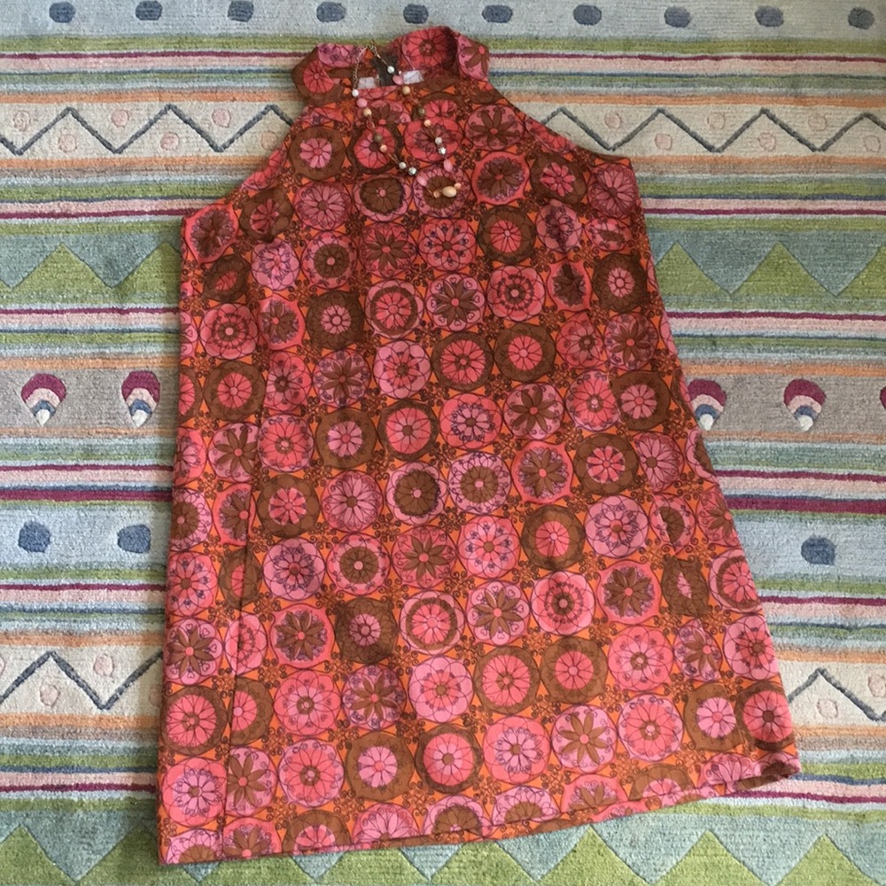 Vintage Modern Flower Power Dress razor back